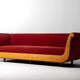 Sofa 'Primafila' en velours rouge par Molteni