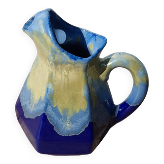 Art Deco flamed stoneware pitcher