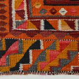 3x10 Burgundy & Orange Vintage Kilim Runner Rug, 104x317Cm