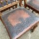 4 Henri II chairs in solid wood and leather from the 19th century.