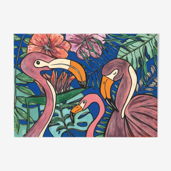 Illustration "flamingo" painting