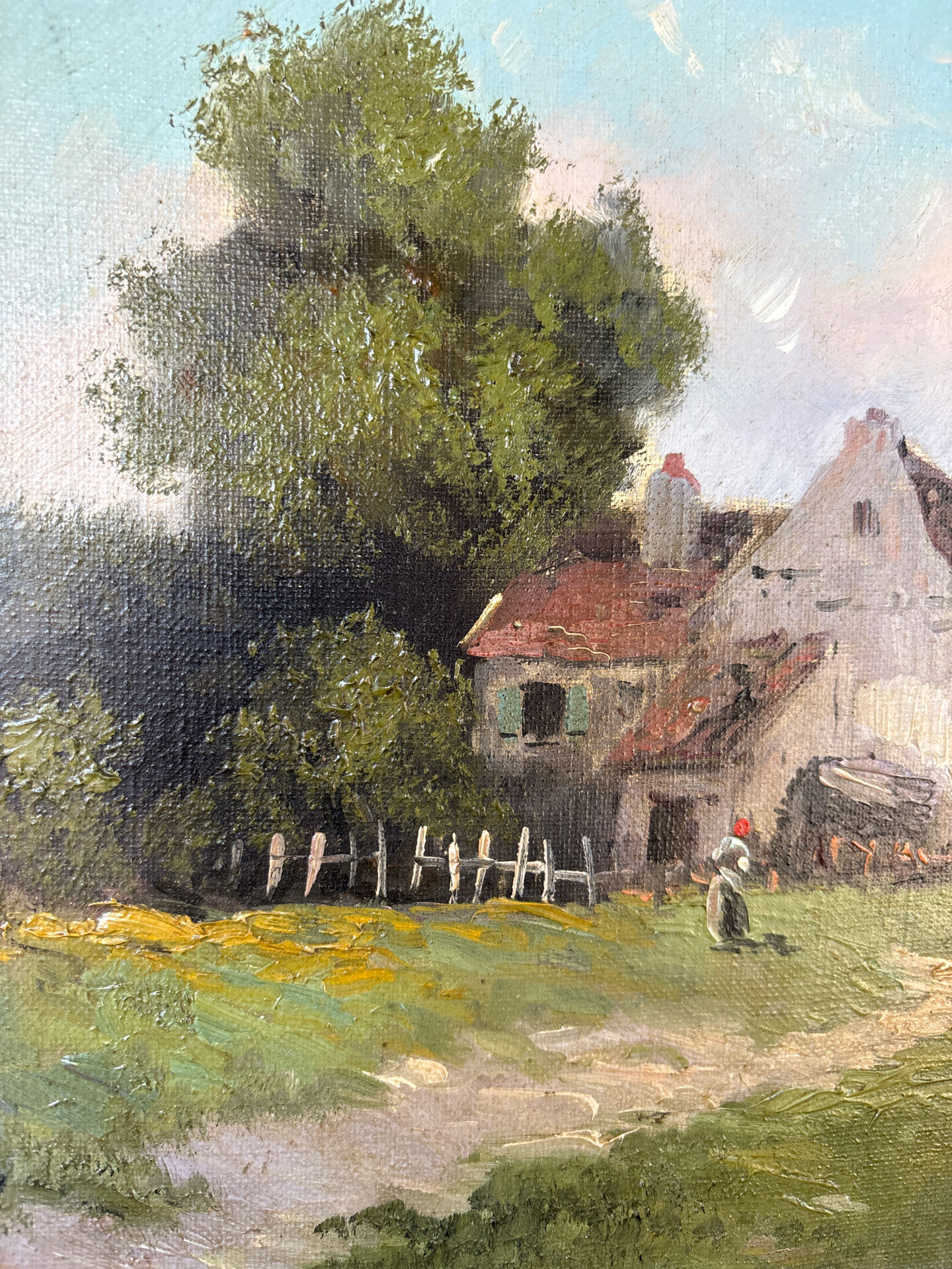 Oil on canvas, old, signed Th. Linsyer (19th-20th century) – gilded frame