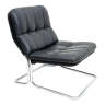 Chrome and leather lounge chair by Dux 1970