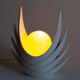 Organic white ceramic lamp, Italy, 70s