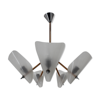 Mid-century chandelier by Drukov,  1960