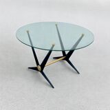 Angelo Ostuni coffee table 1950 glass and brass