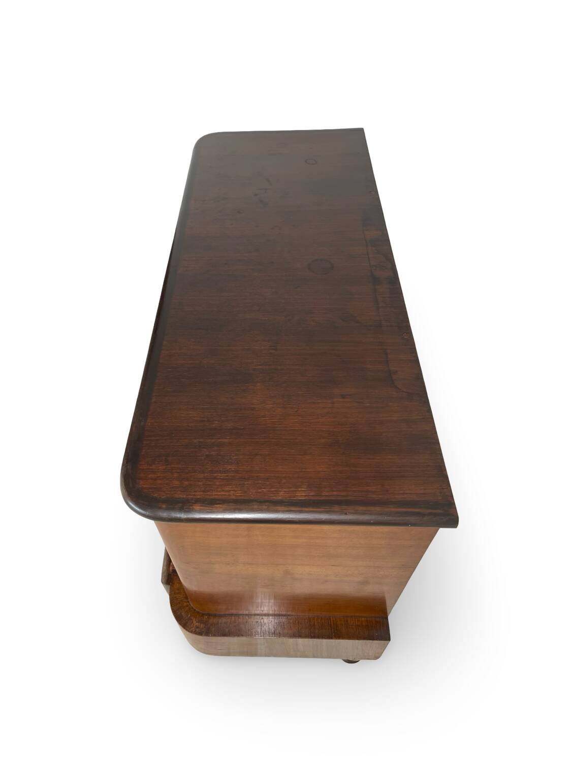 Commode italienne Art déco en ronce de noyer, années 1920