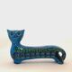 Vintage cat statue, Aldo Londi for Bitossi, Rimini blue series