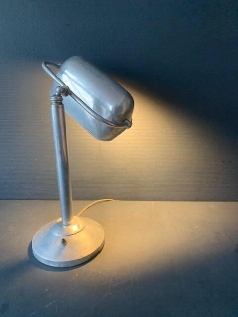 Old art deco aluminum desk lamp, 1920