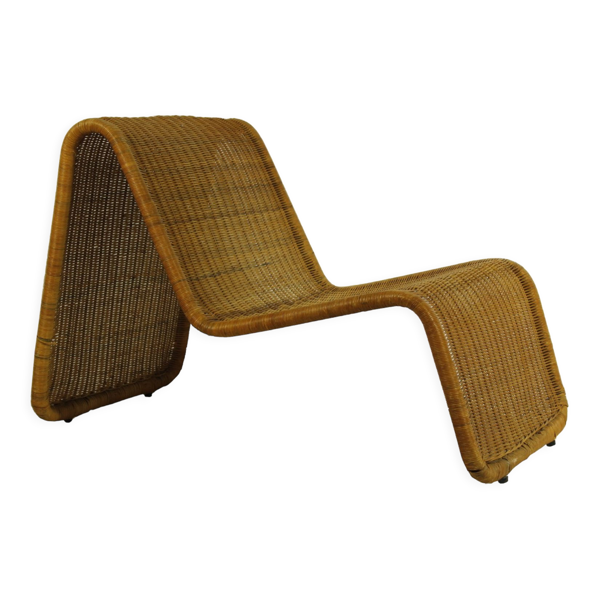 Wicker Lounge Chair Model P3 By Tito Agnoli, 1970s