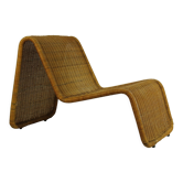 Chaise longue en osier modèle P3 par Tito Agnoli, années 1970