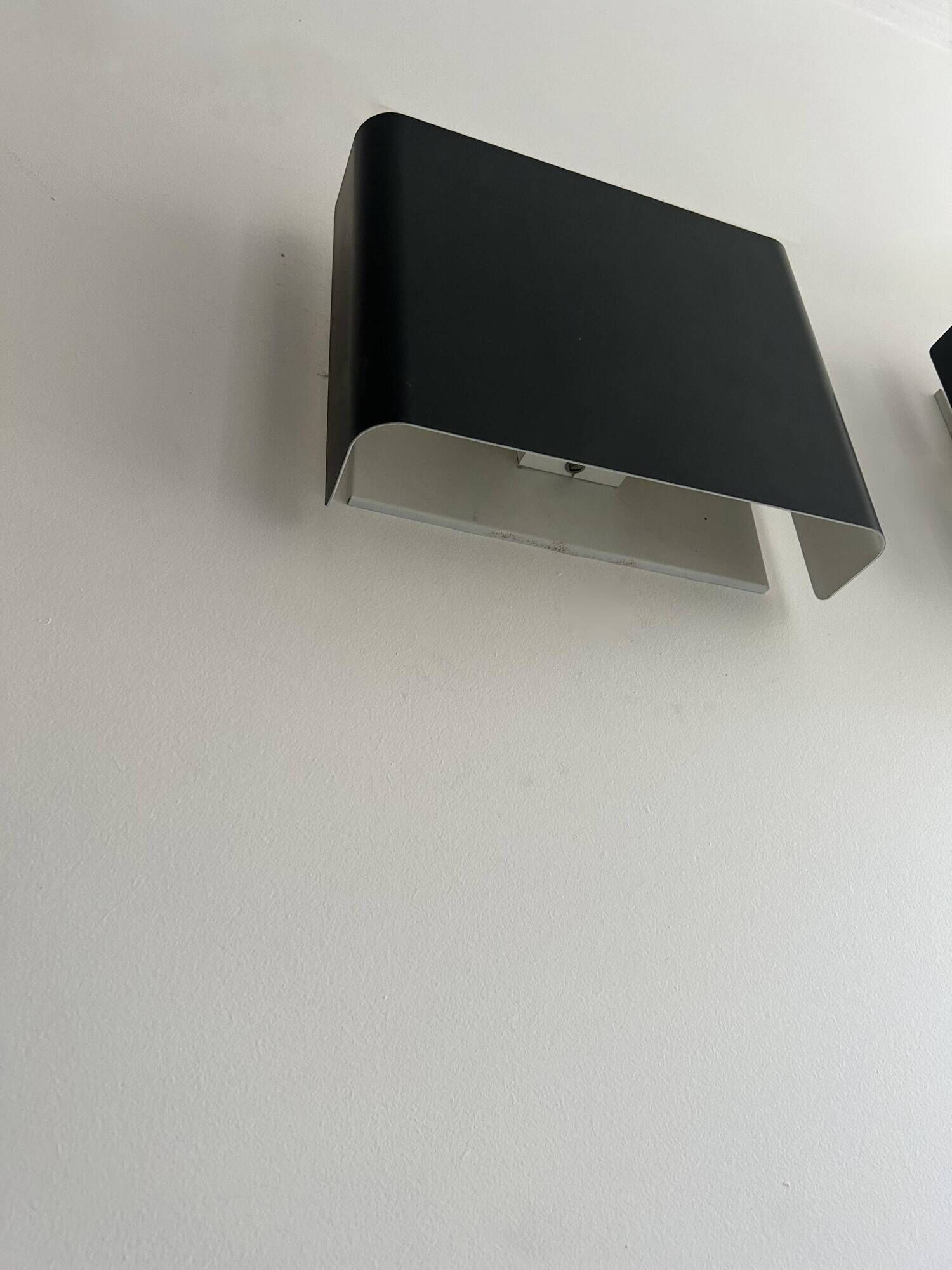 Pair of vintage Doria Leuchten wall lights, matte black, Germany 1970s