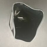 Black tinted glass vase with crumpled effect