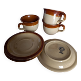 3 tasses à café anglaises en grès