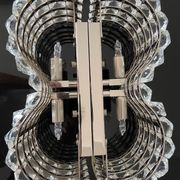 Pair of octagonal crystal wall sconces, Italy 1980s.