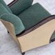 1960s, Danish armchair, green and beige furniture wool.