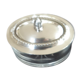 Crystal and silver metal box