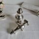 Salt and Pepper Shaker Set in Silver-Plated Metal
