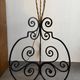 Vintage floor lamp in wrought iron and opaline.