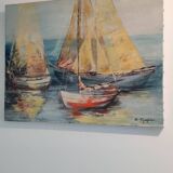 Oil on canvas marine signed