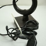 Vintage French brutalist iron lamp base