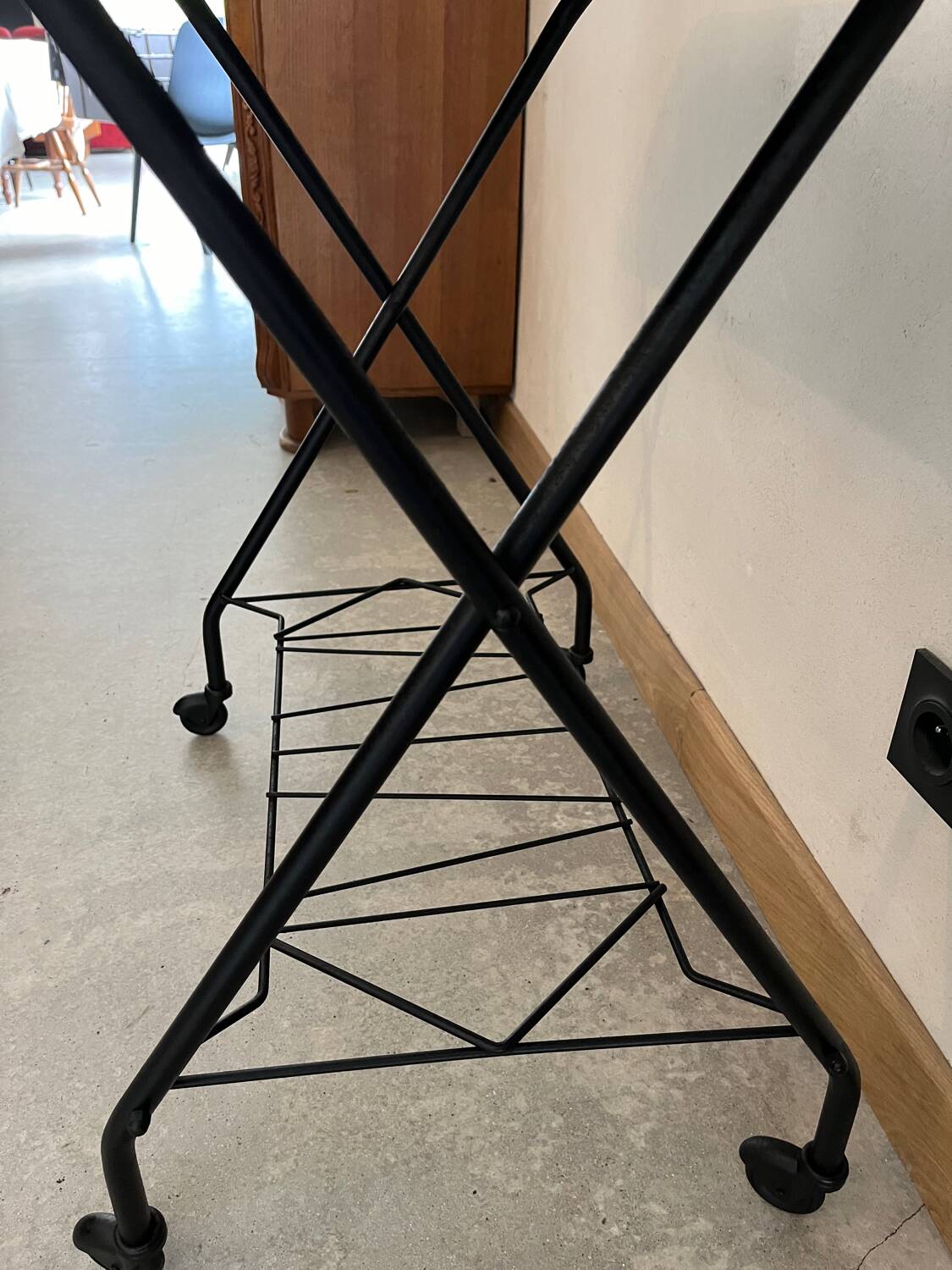Metal serving trolley