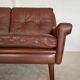 Danish mid-century Svend Skipper cognac 3 person sofa 1960s