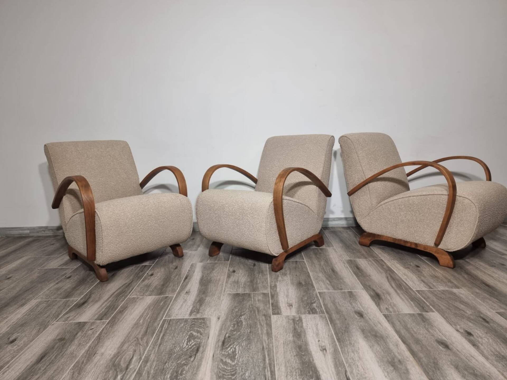 Armchairs from Jindrich Halabala, 1940s, Set of 3
