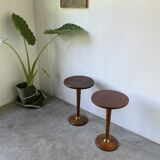Pair of art deco oak side tables