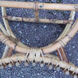 Paire de repose pieds pour fauteuils en rotin vintage