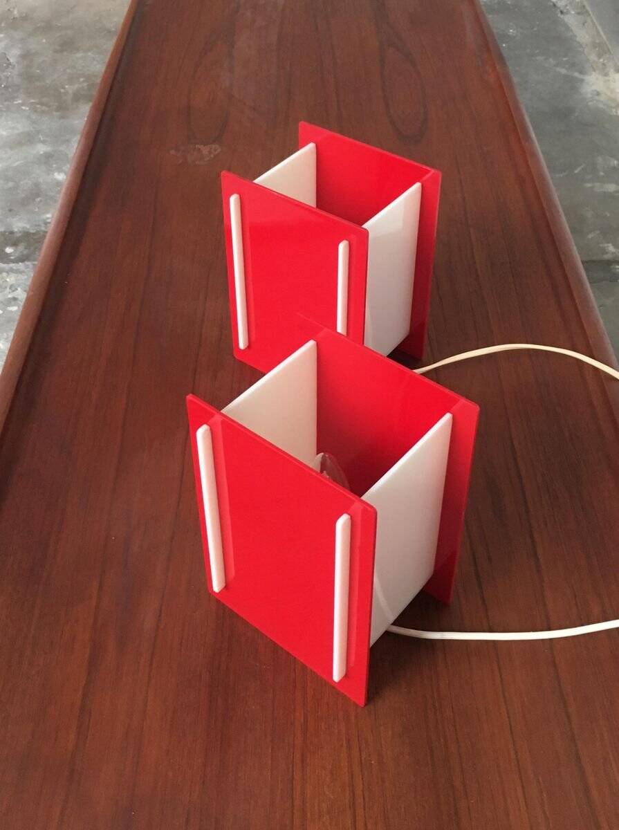 Mid-century acrylic table lamps, set of 2