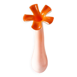 Long pink vase with petal collar