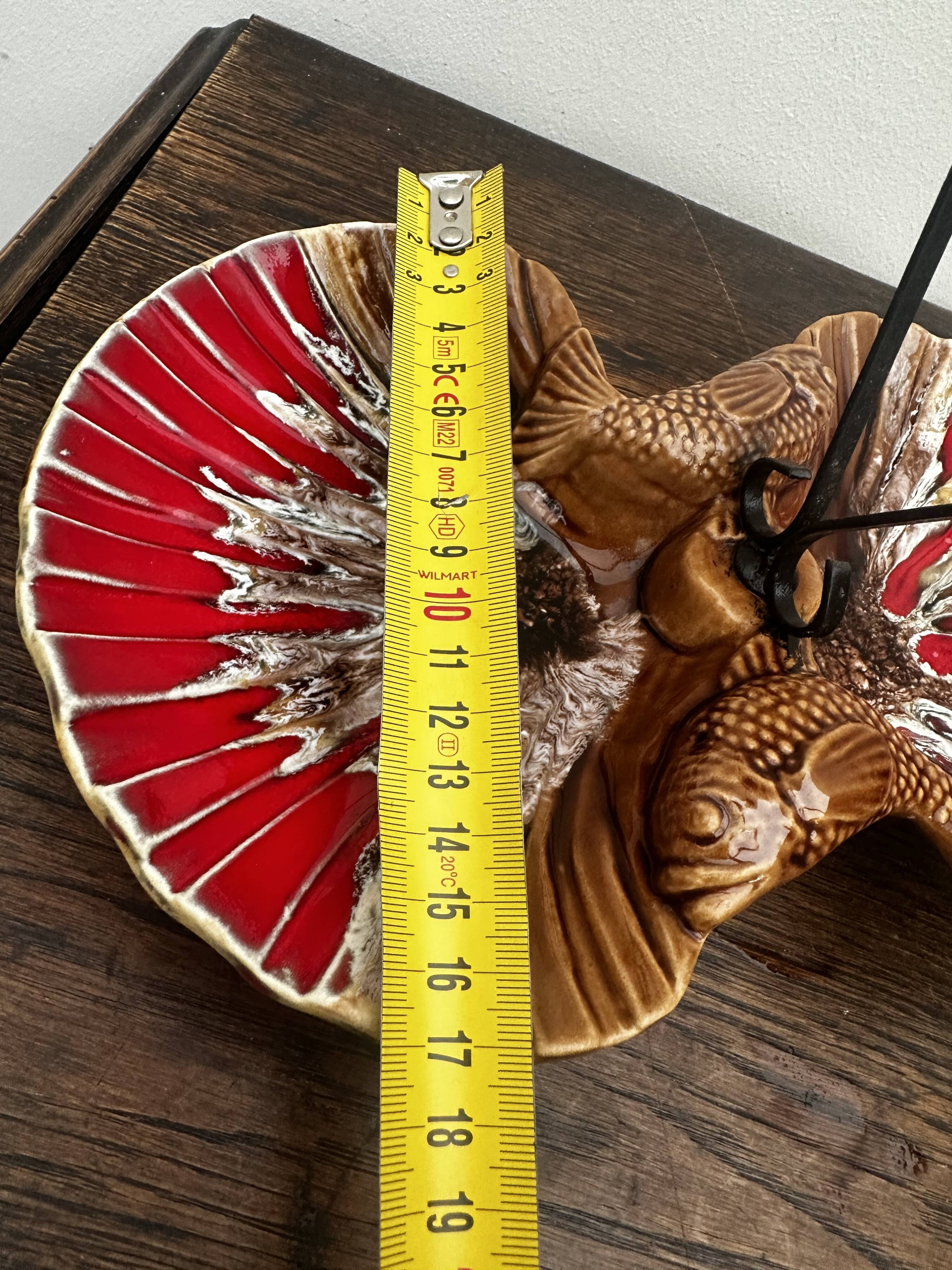 Ceramic hors d'oeuvre server Vallauris shell slipware fish