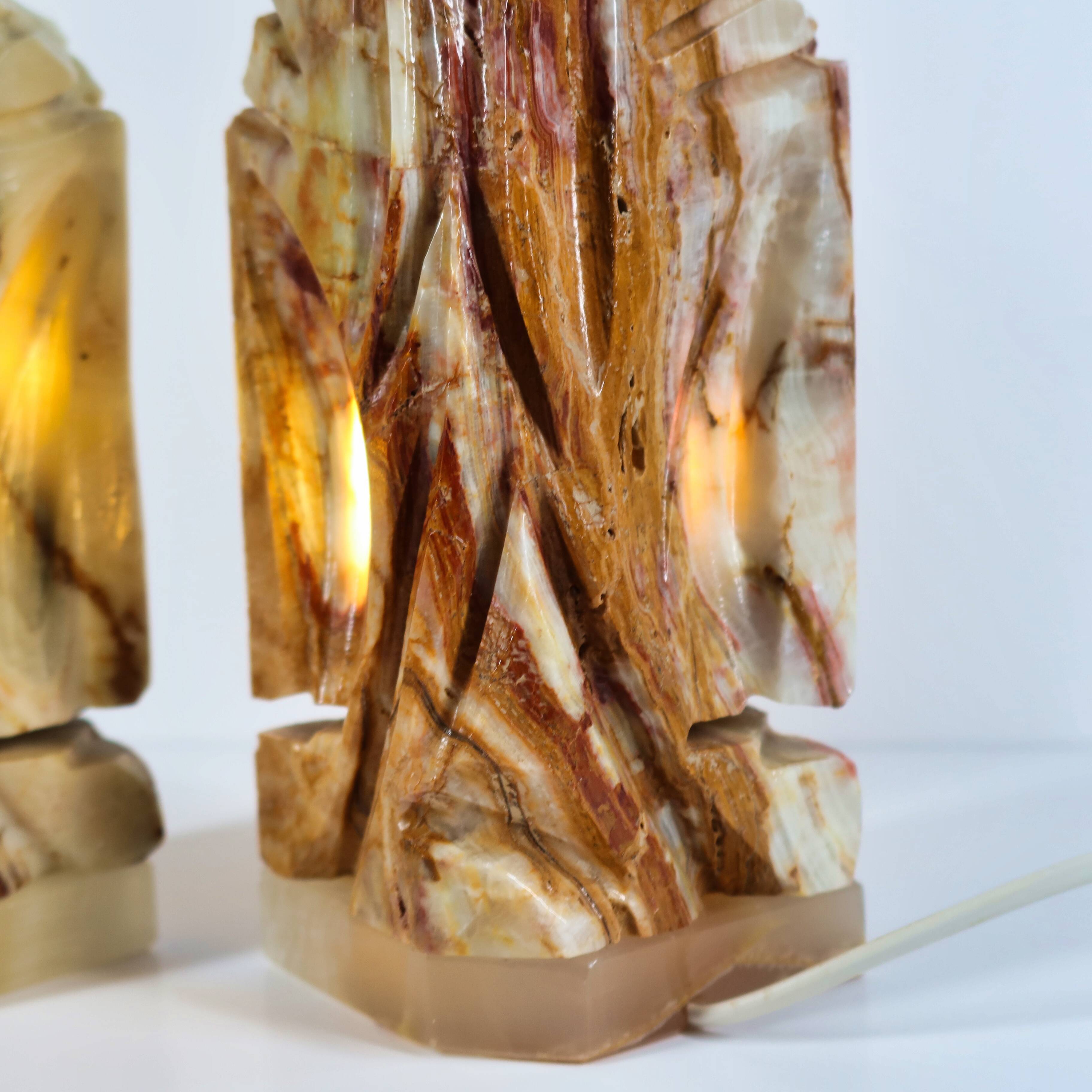 Pair of Onyx Bedside Lamps