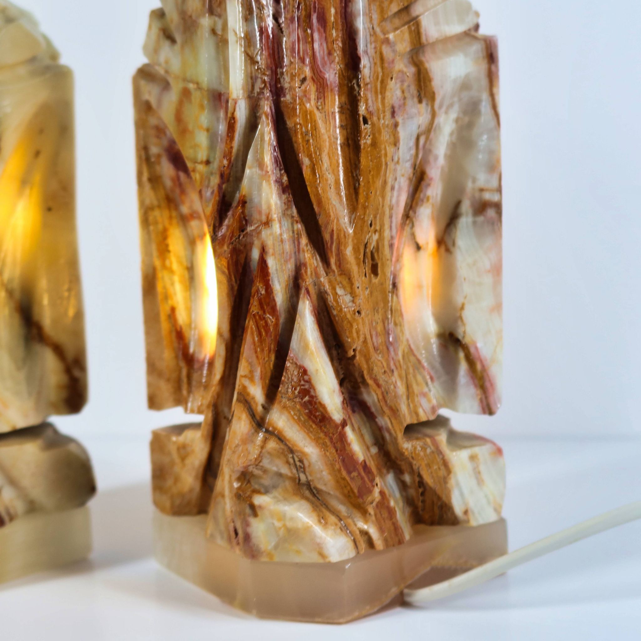 Paire de lampes de chevet en onyx
