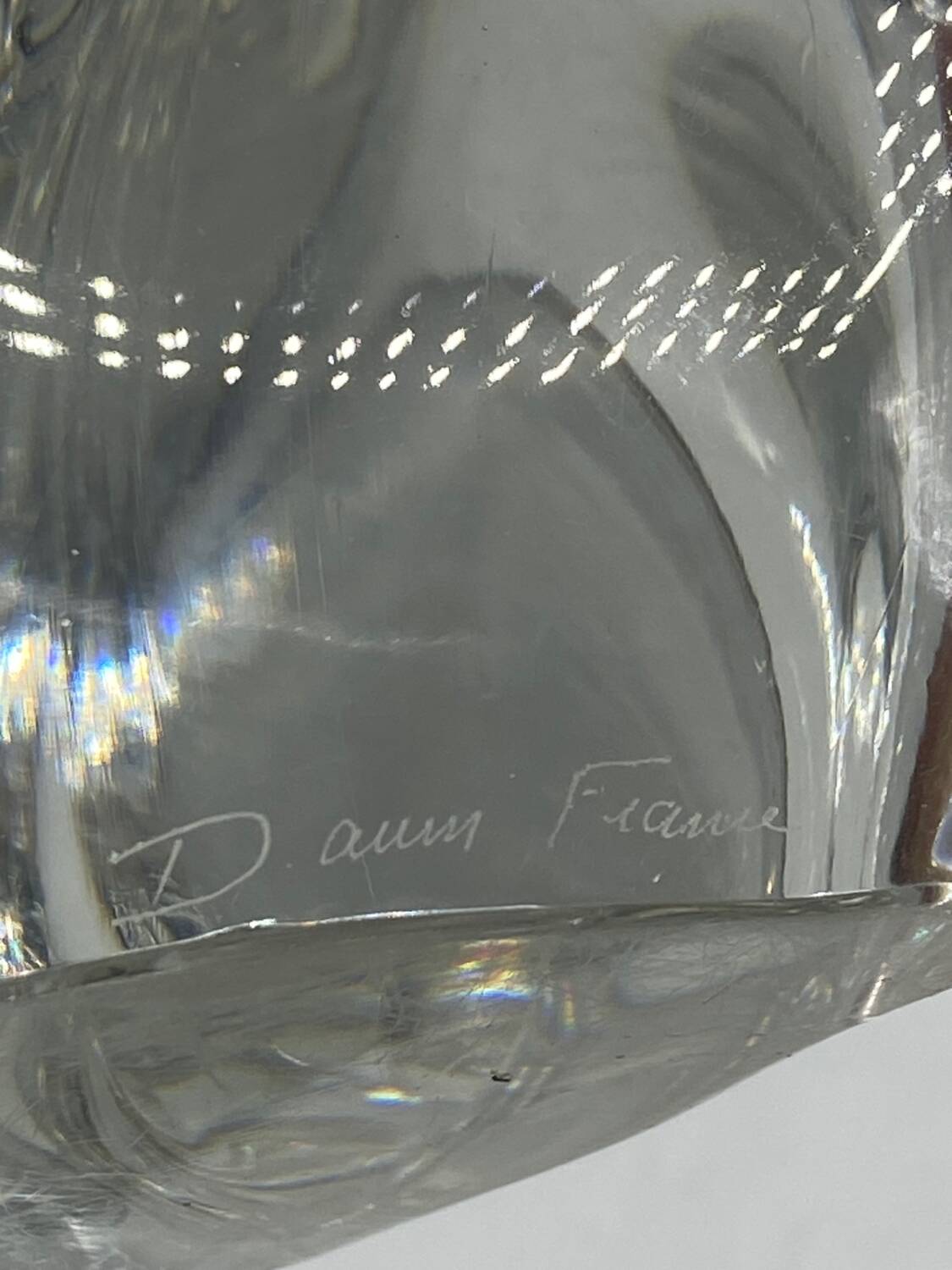 Daum France 3-branch crystal candle holder