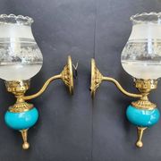 Pair of antique gold wall sconces