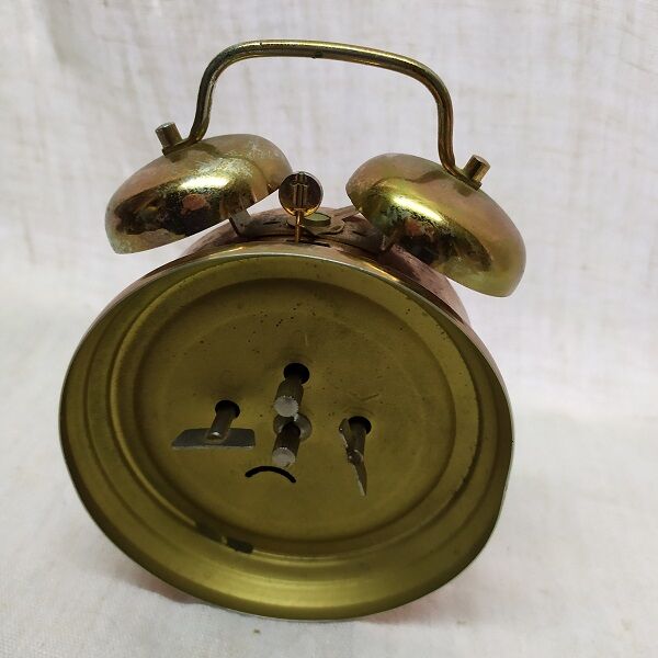 Réveil mécanique Kiple Cloche métal chromé cuivre Ancien Vintage brocanteespritdantan