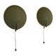 Pair of green plexiglass and gold metal wall lights by Erco, 1950s, Germany.