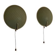 Pair of green plexiglass and gold metal wall lights by Erco, 1950s, Germany.