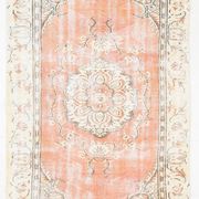 Tapis vintage classique saumon et crème 4x7, 134 x 220 cm