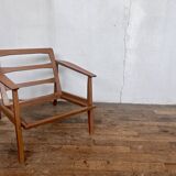 Danish armchair / Scandinavian design / Retro jungle pattern