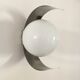 2 vintage wall lamps in stainless steel and opaline 70s