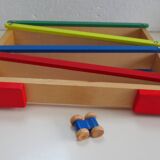 Toboggan jeu en bois et son véhicule- vintage