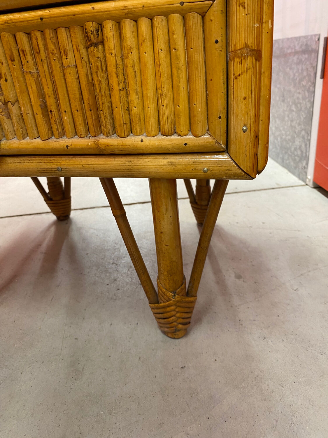 Pair of bamboo bedside tables