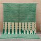Large Azilal rug 305 x 210 cm – Moroccan wool rug in emerald green with graphic Berber patterns, GD-983