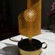Perforated metal lamp with a 50s-style TV
