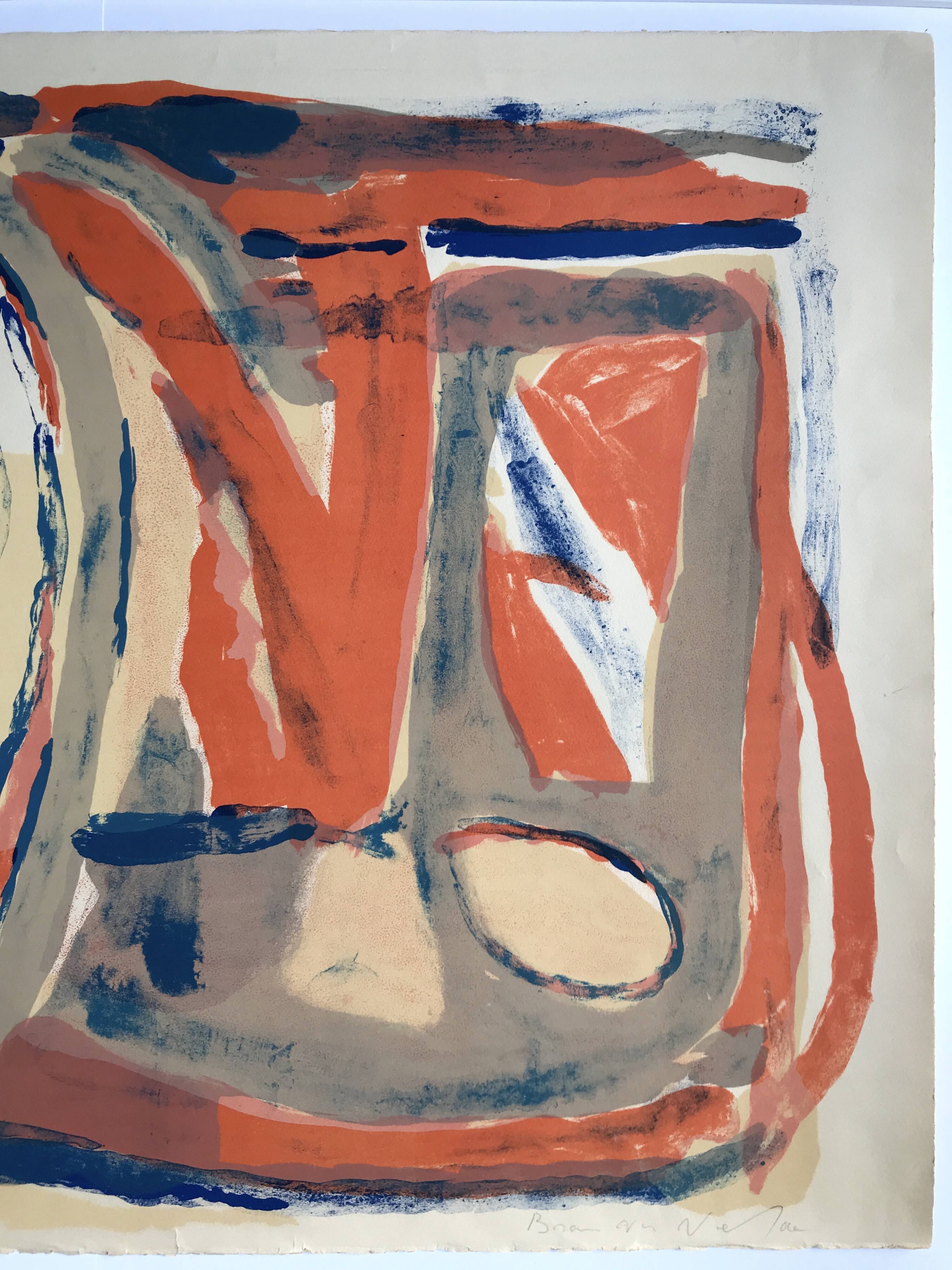 Lithographie originale signée au crayon, Bram Van Velde, Sans titre, 1968