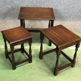 English mahogany table gigognes - 50s