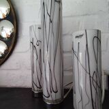 3 glass table lamps by Herstal, Denmark 1980